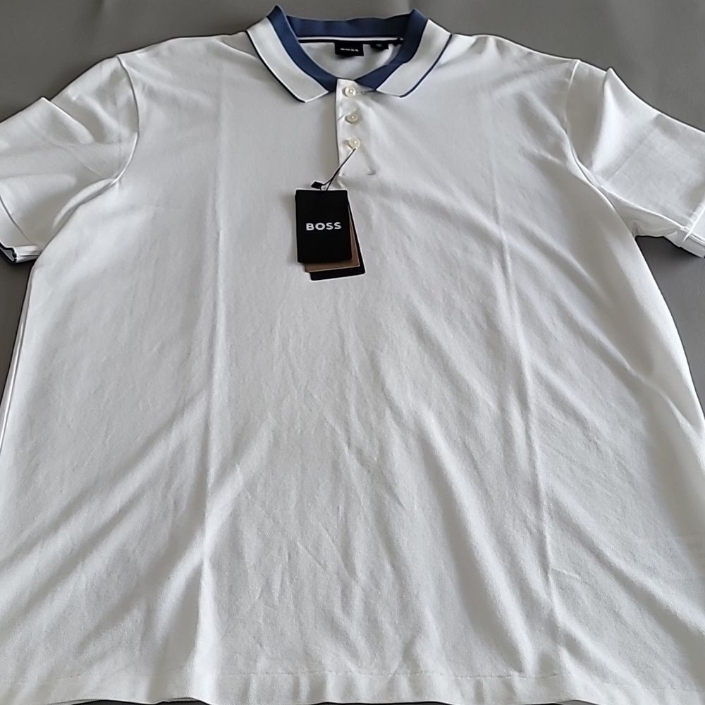 Hugo Boss Parlay White Regular Fit Men's Polo Shirt Size XXL - Picture 3 of 9